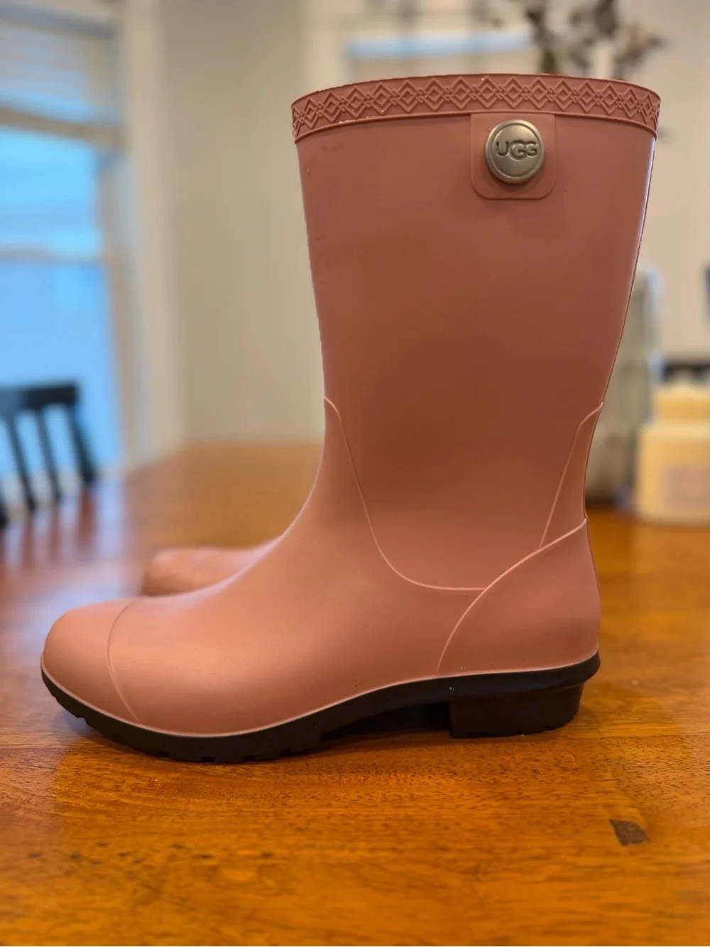 UGG Women's Blush Pink Short Rain Boots